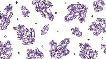 Awesome amethyst crystal quartz collection illustration for background vector