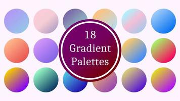 18 Linear Gradient Palette Swatches Set Webkit vector