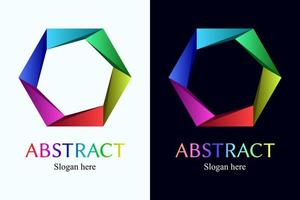 Abstract colorful hexagonal editable logo template vector