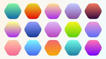 Hexagonal Linear Gradient Palette Swatches Set Webkit Template vector
