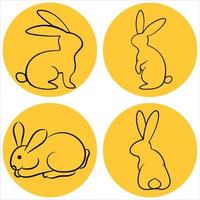 Collection of rabbits vector