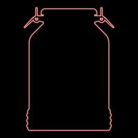 Neon milk can container icon red color vector illustration image flat style