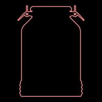 Neon milk can container icon red color vector illustration image flat style