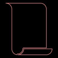 Neon paper papyrus old scroll paper important document with parchment for template icon red color vector illustration image flat style