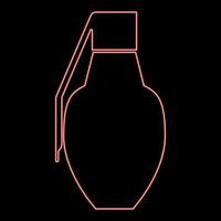 Neon grenade icon red color vector illustration image flat style