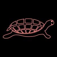 Neon turtle tortoise icon red color vector illustration image flat style