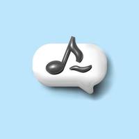 Melody movement in the bubble speech joyful emotion and singing symbol 3d icon on blue background vector