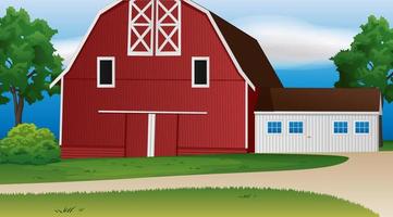 Countryside Farm Background. Vector Illustration