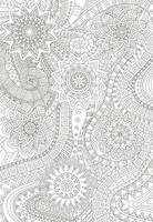 Abstract coloring page with floral ornaments for adults on white background vector