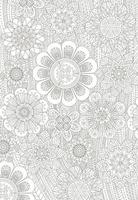 Floral coloring page with ornaments for adults on white background vector