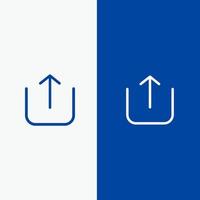 Instagram Up Upload Line and Glyph Solid icon Blue banner Line and Glyph Solid icon Blue banner vector