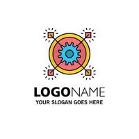 Marketing Business Idea Pertinent Gear Business Logo Template Flat Color vector