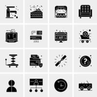 16 iconos universales de negocios vector ilustración de icono creativo para usar en proyectos relacionados con la web y dispositivos móviles