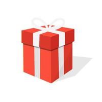 red giftbox isolated white background vector