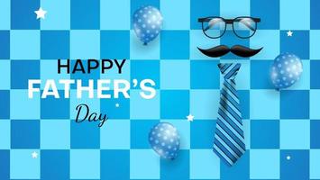 fondo feliz del día del padre con bigote, corbata y gafas. adecuado para tarjetas de felicitación, carteles, pancartas, etc. ilustración vectorial vector