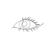 vector de ilustración de ojos humanos de dibujo de línea continua