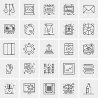 25 iconos de negocios universales vector ilustración de icono creativo para usar en proyectos relacionados con la web y dispositivos móviles