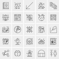 25 iconos de negocios universales vector ilustración de icono creativo para usar en proyectos relacionados con la web y dispositivos móviles