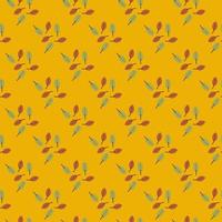 Seamless pattern of cute leaves. Yellow cartoon boho background. For textile, fabric, postcard, poster vector