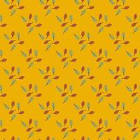 Seamless pattern of cute leaves. Yellow cartoon boho background. For textile, fabric, postcard, poster vector