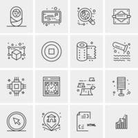 16 iconos universales de negocios vector ilustración de icono creativo para usar en proyectos relacionados con la web y dispositivos móviles