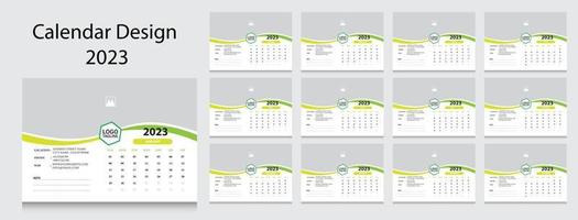 2023 new year clean calendar template vector