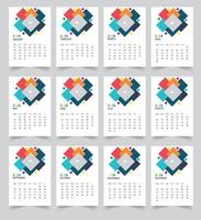 2023 new year clean calendar template vector