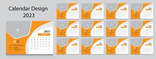 plantilla de calendario limpio de año nuevo 2023 vector