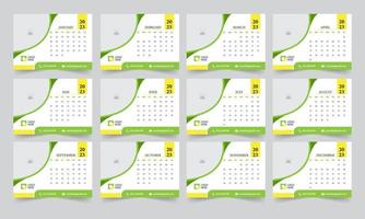 plantilla de calendario limpio de año nuevo 2023 vector