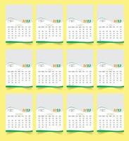 2023 new year clean calendar template vector