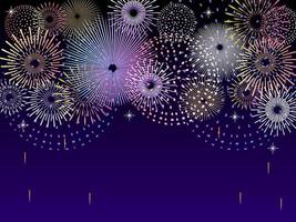 Flat Colored Firework Background vector