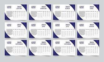 plantilla de calendario limpio de año nuevo 2023 vector