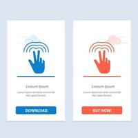 Double Gestures Hand Tab  Blue and Red Download and Buy Now web Widget Card Template vector