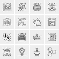 16 iconos de negocios universales vector ilustración de icono creativo para usar en proyectos relacionados con la web y dispositivos móviles