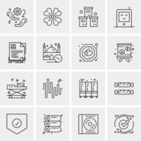 16 iconos de negocios universales vector ilustración de icono creativo para usar en proyectos relacionados con la web y dispositivos móviles