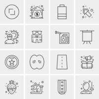 16 iconos universales de negocios vector ilustración de icono creativo para usar en proyectos relacionados con la web y dispositivos móviles