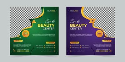 Modern Spa Beauty Center social media post, Digital marketing agency Corporate banner promotion ads sales and discount banner vector template design.