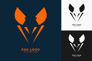 diseño minimalista del logotipo de zorro. diseño de logotipo de zorro de cabeza único de forma moderna vector