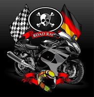 motorbike vector template for t-shirt design