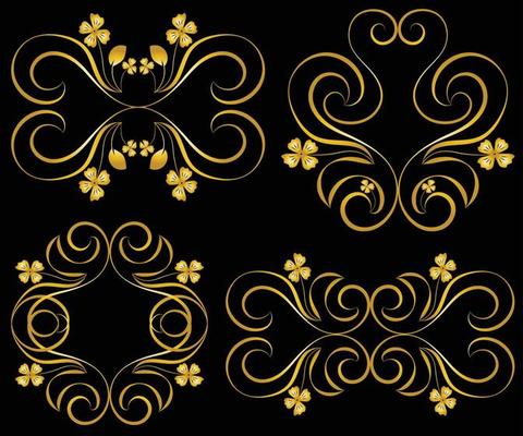 Decorative frame Elegant vector element for design in Eastern style, place for text. Beautiful floral golden border. Lace illustration for invitations, greeting cards and T Shirt design.