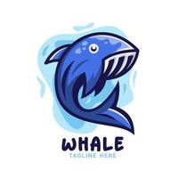 Whale Fish Logo Vector Template