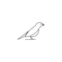 pájaro canario con estilo de línea minimalista diseño de logotipo vector icono ilustración