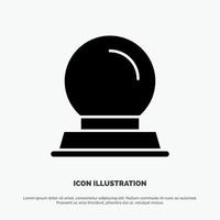 Glass Stand Decoration Magic Ball solid Glyph Icon vector