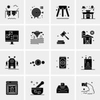 16 iconos de negocios universales vector ilustración de icono creativo para usar en proyectos relacionados con la web y dispositivos móviles