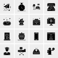 16 iconos universales de negocios vector ilustración de icono creativo para usar en proyectos relacionados con la web y dispositivos móviles