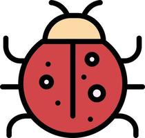 Cute Insect Ladybug Nature Spring  Flat Color Icon Vector icon banner Template