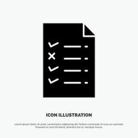 Document File Education solid Glyph Icon vector