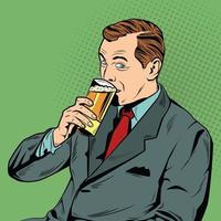 Pop Art Comic Man with Beer, Pop Art Comic Beer Man vector