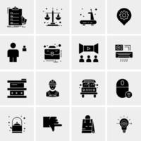 16 iconos de negocios universales vector ilustración de icono creativo para usar en proyectos relacionados con la web y dispositivos móviles