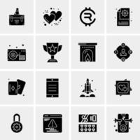 16 iconos de negocios universales vector ilustración de icono creativo para usar en proyectos relacionados con la web y dispositivos móviles